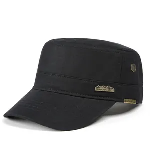 Berretto Piatto da Uomo in Cotone Cadet Hat Regolabile Cappello da Sole All'aperto Traspirante Stile Militare Casual Pesca Escursionismo