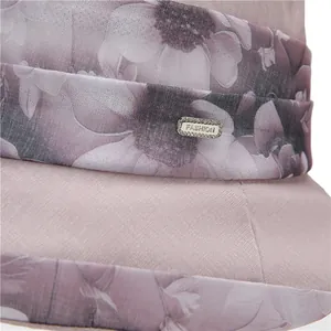 Women organza flower bucket hat in light pink with breathable pleated sunshade fabric