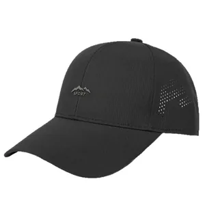 Herren Atmungsaktive Mesh-Basecap mit Sonnenschutz und Sport-Berg-Logo in Schwarz