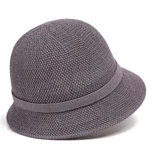 Eleganter lila atmungsaktiver Fischerhut für Damen mit Sonnenschutz-Webdesign