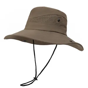 Chapeau de soleil extérieur à séchage rapide avec maille respirante et mentonnière réglable