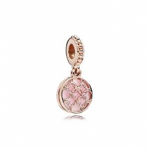 DIY Alloy Enamel Starry Sky Double Disc Charms For Jewelry Making Women Fashion Bracelet Pendants Heart Hollow Design