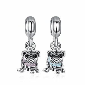 Mignons Breloques Bouledogue en Émail Pendentifs Animaux Carlin en Alliage Pour DIY Bracelet Collier Création Bijoux Femme