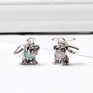 Simpatici Ciondoli Bulldog in Smalto Ciondoli Animali Carlino in Lega Per DIY Bracciale Collana Creazione Donna Gioielli
