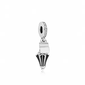 Alloy Enamel Umbrella Charm Pendant With Zirconia Rhinestones For DIY Bracelet Necklace Making Women Jewelry Accessories