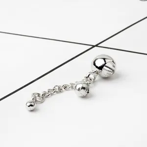 DIY silver bead pendant with chain for minimalist jewelry making and custom accessories