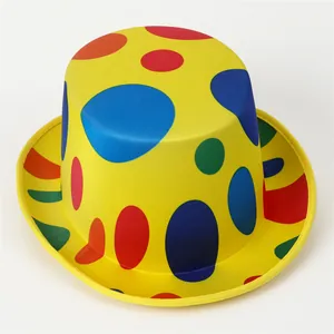 Sombrero de fiesta amarillo con lunares de colores para disfraces y actuación