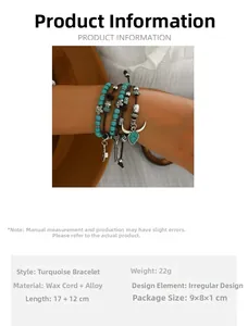 Λεπτομέρεια από boho βραχιόλι με τιρκουάζ και κρεμαστά στοιχεία με κεφάλι ταύρου