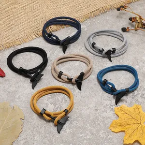 Lot de bracelets nautiques tissés à la main avec fermoirs queue de baleine noire