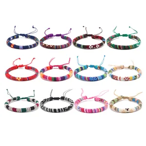 Lot de 12 bracelets d'amitié bohèmes tressés colorés avec fermeture à nœud réglable
