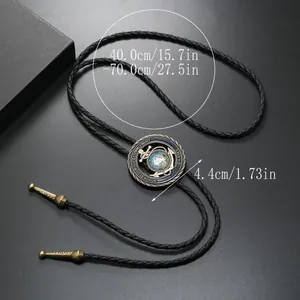 Vintage US Navy Bolo-Krawatte mit Adler-Emblem und verstellbarer geflochtener Lederkordel