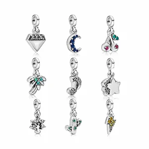 Legering Zirkonia Hangers Voor DIY Sieraden Maken Kleurrijke Strass Halve Maan Bliksem Palmboom Ster Cactus Hangers