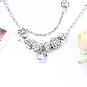 Bracelet à charms perle et étoile de mer avec cœur gravé Be My Valentine