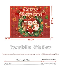 Detailed view of the 24-grid Christmas blind box with measurements and bracelet lengths