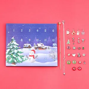 Χριστουγεννιάτικο ημερολόγιο Advent σετ κοσμημάτων DIY 24 τεμαχίων με μενταγιόν