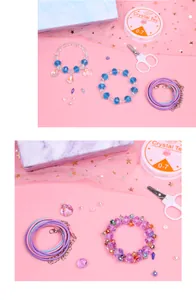 DIY-Set für bunte Kristallperlen mit elastischem Band und Schere für Schmuckherstellung