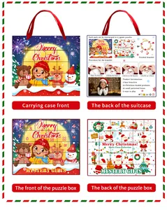 Detail view of Christmas advent calendar box and DIY charm bracelet making kit for kids
