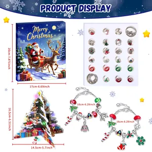 DIY Weihnachts-Adventskalender Armband-Set mit Anhängern und Geschenkbox