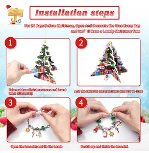 DIY Christmas advent calendar set featuring a charm bracelet and a 3D decorative tree