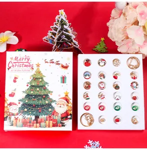 Detailed view of Rose Gold Christmas Advent Calendar with DIY bracelets and charms