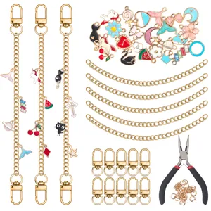 DIY Schmuckherstellungs Set Für Mädchen Damen Handtaschen Anhänger Taschenketten Legierung Emaille Anhänger Mit Zange Bastelbedarf