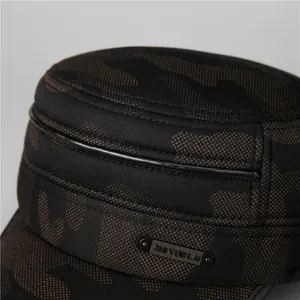 Winter thermal camouflage military cap for men with fleece lining and ear flaps
