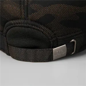 Winter camouflage military cap for men with adjustable metal buckle and ear protection