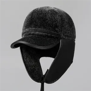Colbacco Invernale da Uomo Caldo in Pelliccia Sintetica Con Paraorecchie Antivento Cappello Lei Feng per Freddo Esterno Regalo Anziani