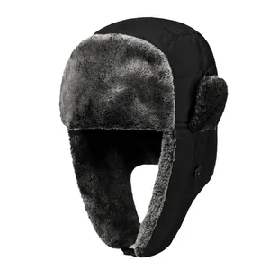 Chapeau trappeur d'hiver pour hommes avec coque coupe-vent et protège-oreilles en fourrure
