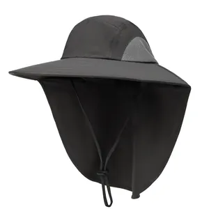 Outdoor Sonnenschutzhut Mit Nackenschutz Große Krempe Atmungsaktives Mesh Angeln Wandern Reisen Hut Für Damen Herren