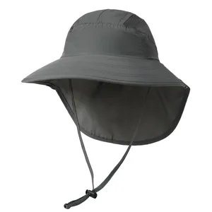 Outdoor Sun Protection Bucket Hat For Men Women With Neck Flap UV Protection Wide Brim Breathable Fishing Hiking Safari Hat