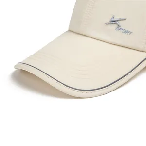 Beige lightweight sun protection hat with breathable fabric and K SPORT embroidery details