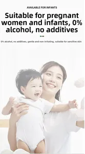 Poster detailing zero alcohol and additive-free fragrance safe for pregnant women and infants