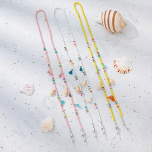 Chaîne de Lunettes Bohème Perles en Verre Coquille Femme Mode Cordon Anti-perte Support Lunettes Accessoire Bijoux