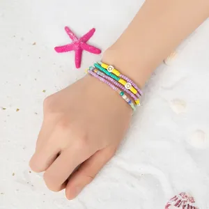 Bohemian-Brillenkette mit bunten Fimo-Perlen und Herzperlen für den sommerlichen Strandstil