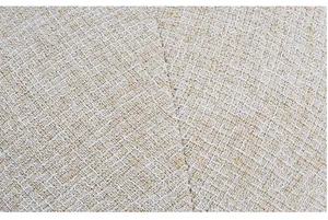 Close-up of premium beige boucle linen fabric texture for summer flat caps