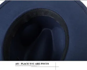 Vista macro dettagliata della fascia interna e delle cuciture di qualità sul cappello di lana