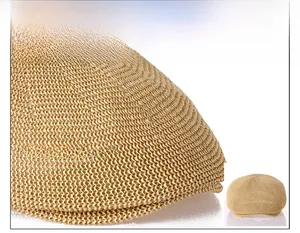 Detail of breathable straw mesh weave texture on an original color ivy cap for men
