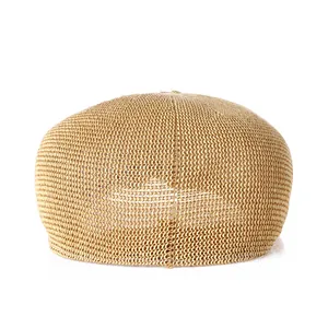 Men's breathable mesh woven ivy cap in light brown for sun protection during summer