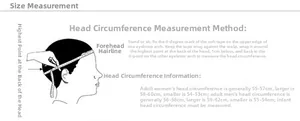 Sizing guide showing head circumference measurement steps and range for wide brim wool hats