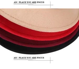 Detail shot of multicolor wool felt hats showing premium stitching and fabric texture