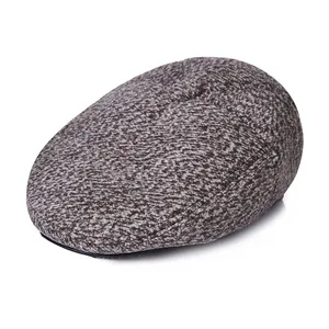 Men's Vintage Flat Cap Winter Warm Newsboy Hat Fleece Lined Wool Blend British Style Retro Duckbill Cap For Outdoor Casual