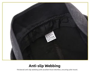 Detail of wool blend hat interior featuring anti-slip band and thermal lining