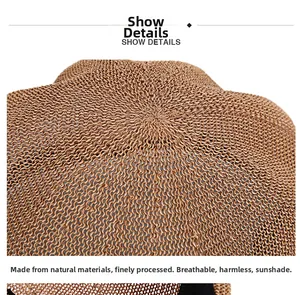 Close-up of fine spiral weave texture on breathable natural straw octagonal hat