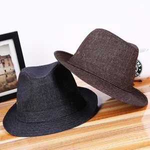 Classici cappelli Fedora vintage nero e marrone per protezione solare e stile all'aperto