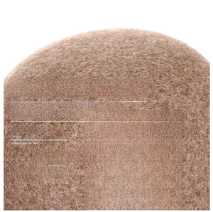 Macro shot of premium Australian wool felt texture on a brown women's bucket hat