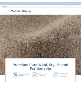 Macro detail of high-quality brown pure wool fabric showing texture and breathable fibers