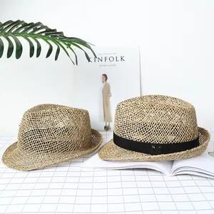 Hohl gewebter Strohhut für den Sommer mit atmungsaktivem Design und stilvollem Band
