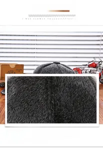 Detail of dark grey faux mink fur fabric showing soft texture and warm insulation