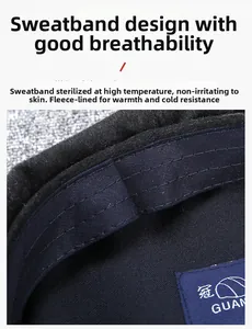 Close-up of the breathable sweatband and thick fleece lining of the men's octagonal cap